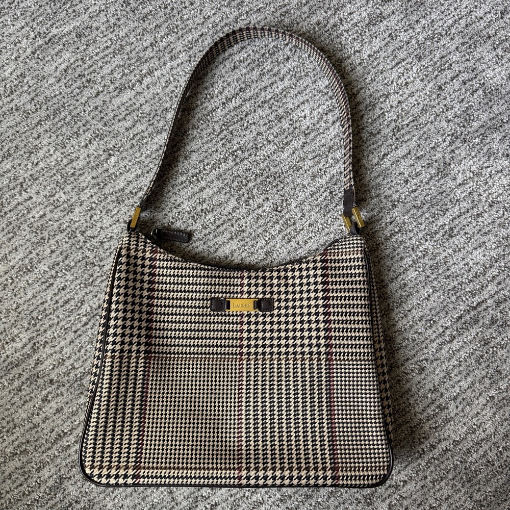 Vintage Ralph Lauren Herringbone Shoulder Bag 90s